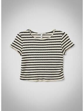 Altar'd State Striped Short Sleeve Crop Top